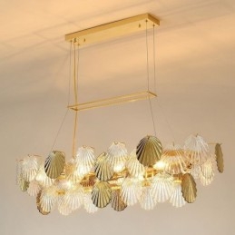 Lámpara colgante de cristal de lujo con forma de concha