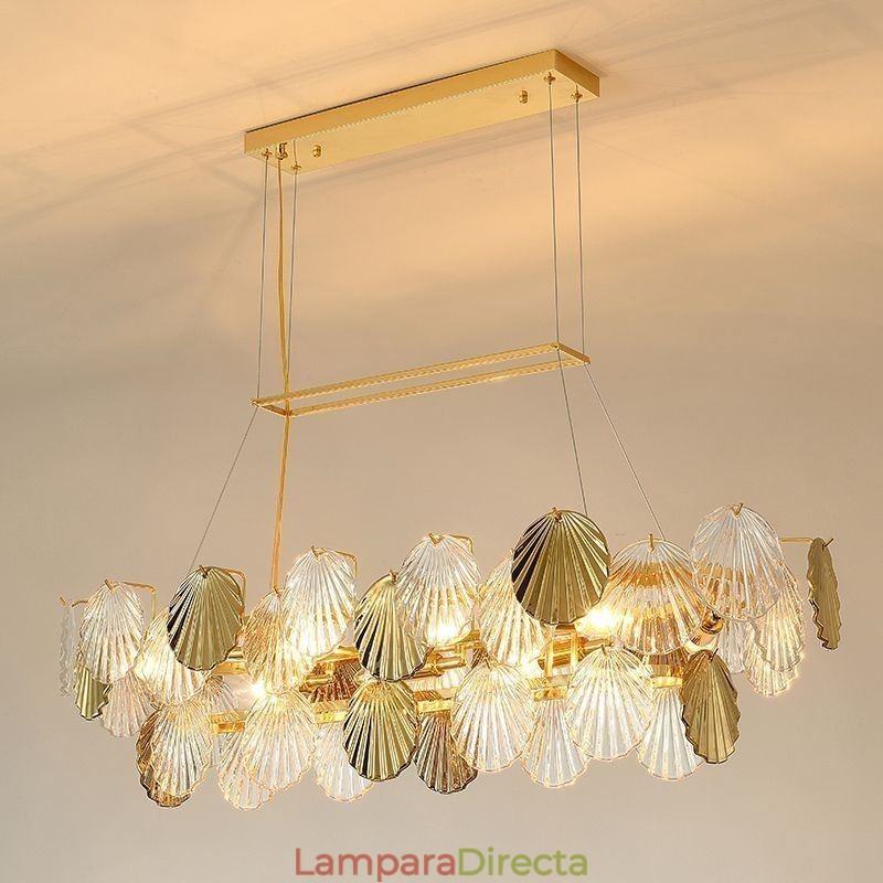 Lámpara colgante de cristal de lujo con forma de concha