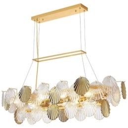 Lámpara colgante de cristal de lujo con forma de concha