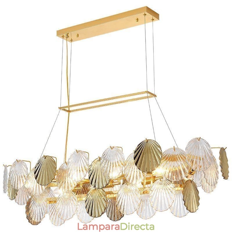 Lámpara colgante de cristal de lujo con forma de concha