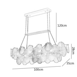 Lámpara colgante de cristal de lujo con forma de concha