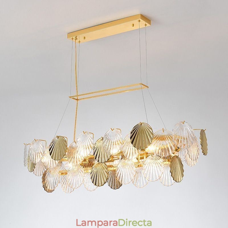 Lámpara colgante de cristal de lujo con forma de concha