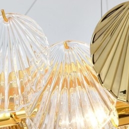 Lámpara colgante de cristal de lujo con forma de concha