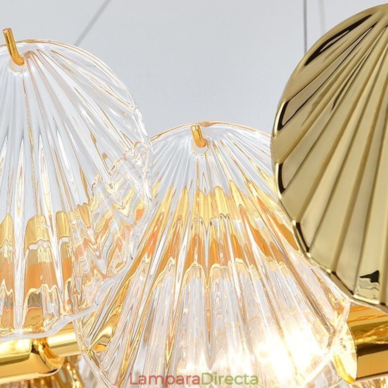 Lámpara colgante de cristal de lujo con forma de concha