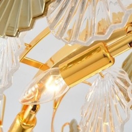 Lámpara colgante de cristal de lujo con forma de concha