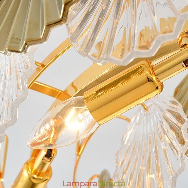 Lámpara colgante de cristal de lujo con forma de concha