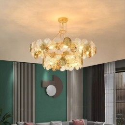 Lámparas de araña modernas de cristal con forma de concha para comedor