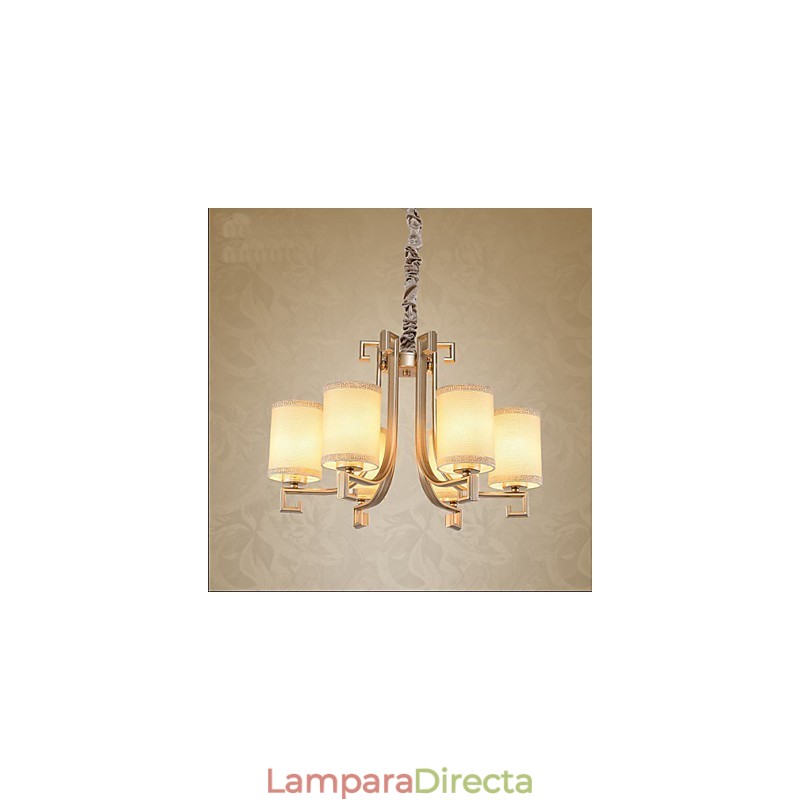 Lámpara de araña de estilo chino con imitación de hierro y cobre.