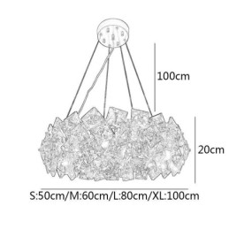 Lámpara colgante minimalista moderna de cristal de lujo ligera para sala de estar