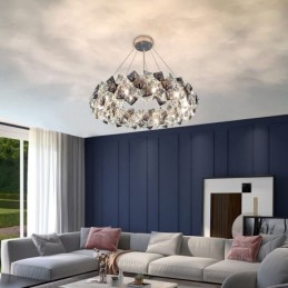 Lámpara colgante minimalista moderna de cristal de lujo ligera para sala de estar