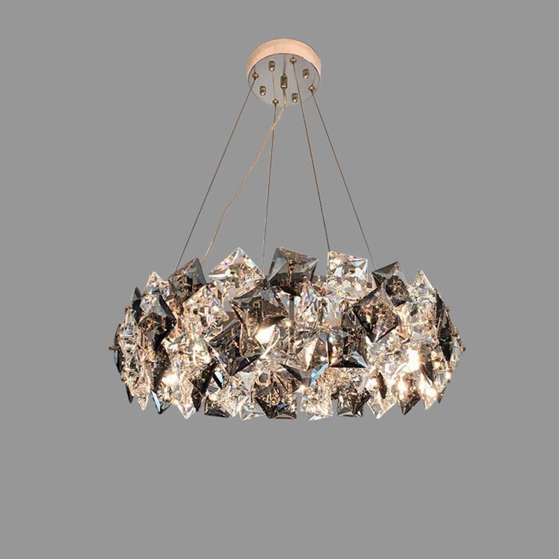 Lámpara colgante minimalista moderna de cristal de lujo ligera para sala de estar