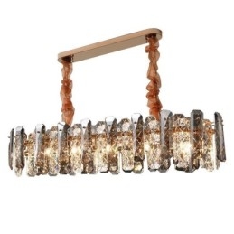 Lámpara colgante de cristal moderna, accesorio de iluminación colgante de lujo para comedor