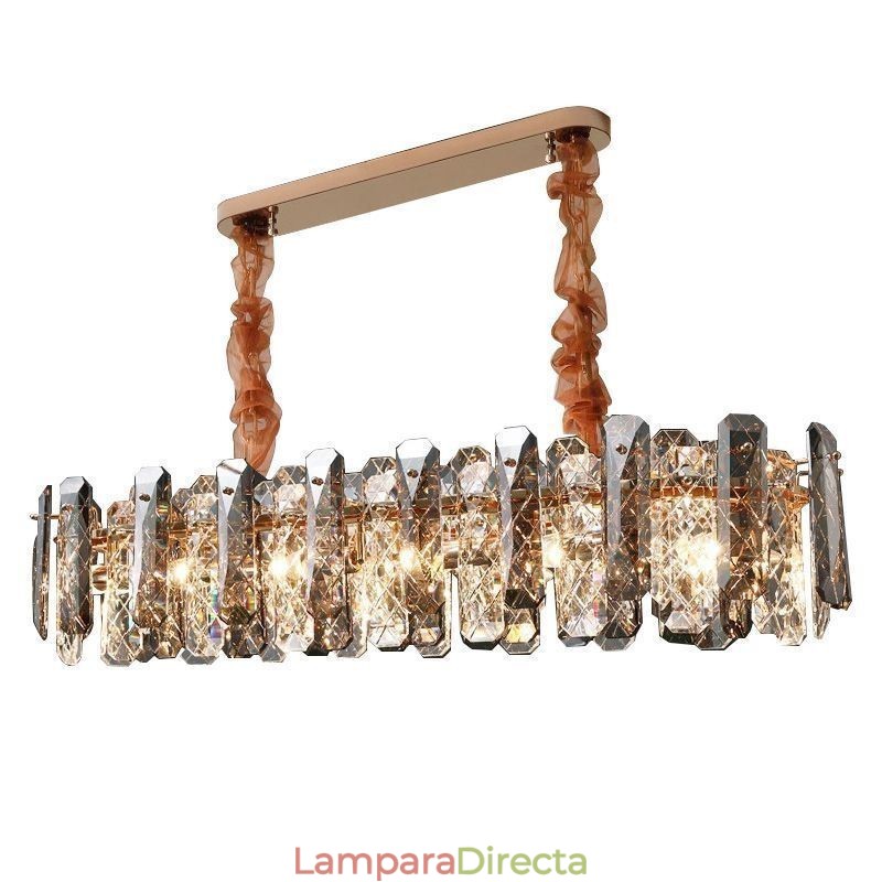 Lámpara colgante de cristal moderna, accesorio de iluminación colgante de lujo para comedor