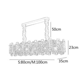 Lámpara colgante de cristal moderna, accesorio de iluminación colgante de lujo para comedor