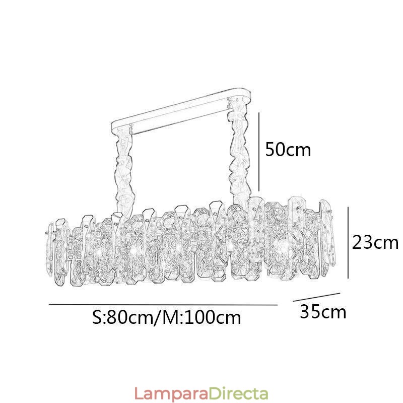 Lámpara colgante de cristal moderna, accesorio de iluminación colgante de lujo para comedor