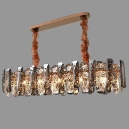 Lámpara colgante de cristal moderna, accesorio de iluminación colgante de lujo para comedor
