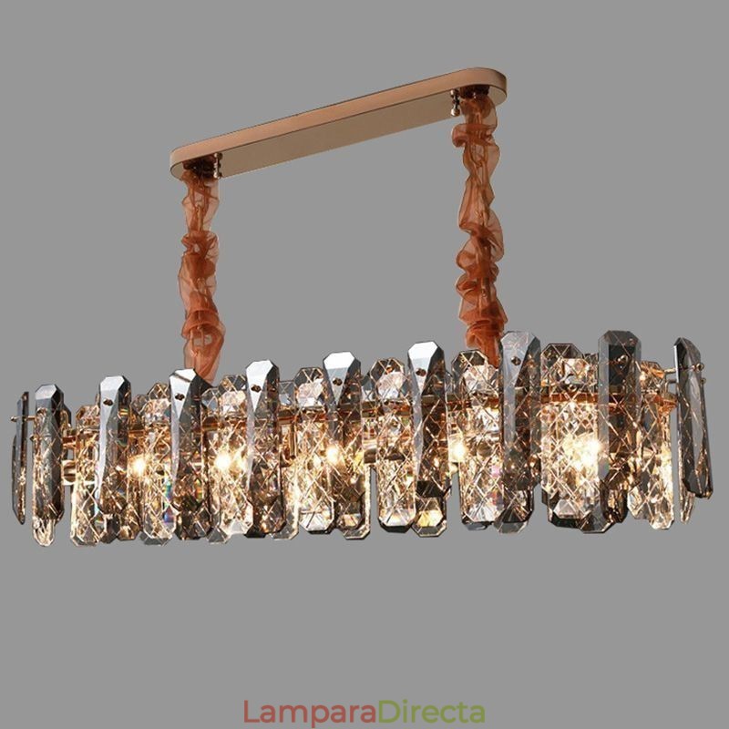 Lámpara colgante de cristal moderna, accesorio de iluminación colgante de lujo para comedor