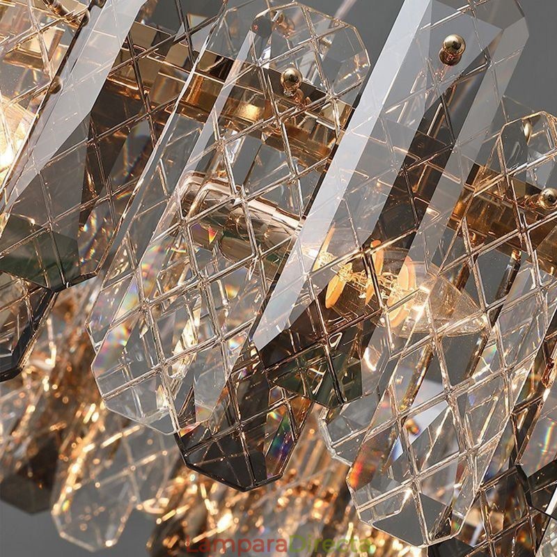 Lámpara colgante de cristal moderna, accesorio de iluminación colgante de lujo para comedor