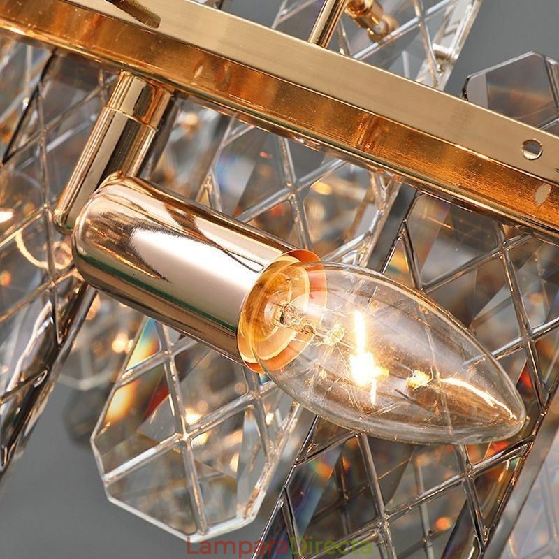 Lámpara colgante de cristal moderna, accesorio de iluminación colgante de lujo para comedor