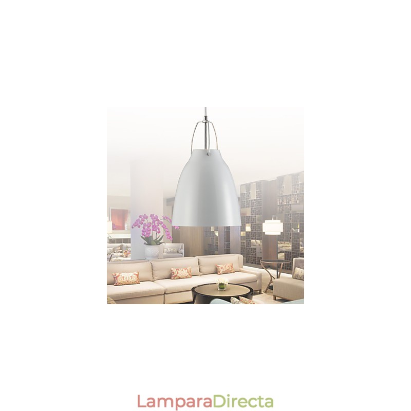 Lámpara colgante contemporánea y contraída de 1 luz de metal.