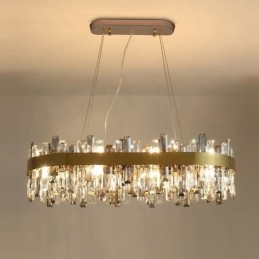 Lámpara colgante de cristal posmoderna de lujo ligera