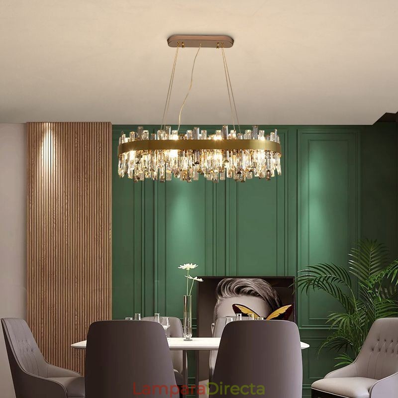 Lámpara colgante de cristal posmoderna de lujo ligera