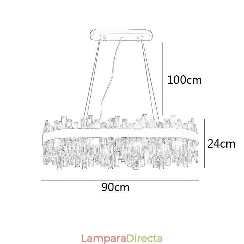 Lámpara colgante de cristal posmoderna de lujo ligera
