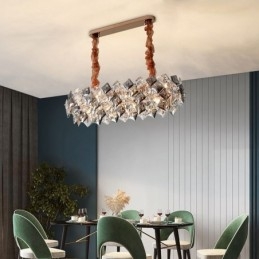 Lámpara de araña de cristal europea, luz creativa, iluminación colgante de lujo