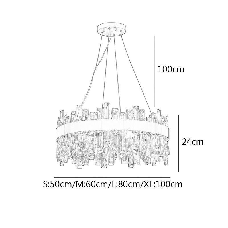 Lámpara colgante de cristal de lujo de estilo europeo para sala de estar