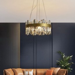Lámpara colgante de cristal de lujo de estilo europeo para sala de estar