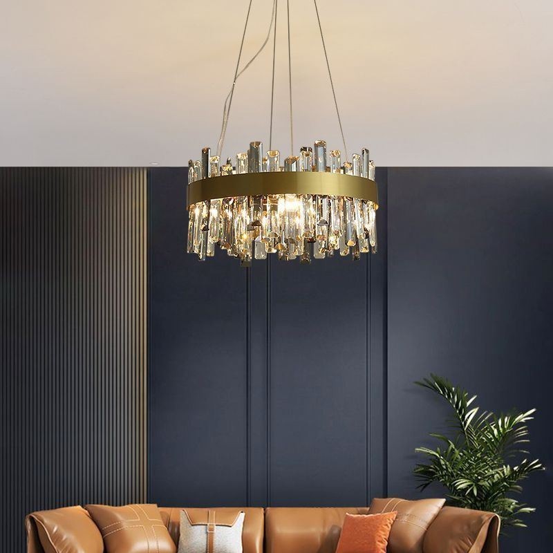 Lámpara colgante de cristal de lujo de estilo europeo para sala de estar
