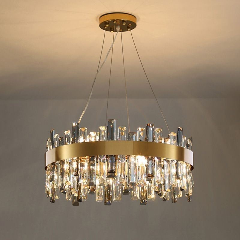 Lámpara colgante de cristal de lujo de estilo europeo para sala de estar
