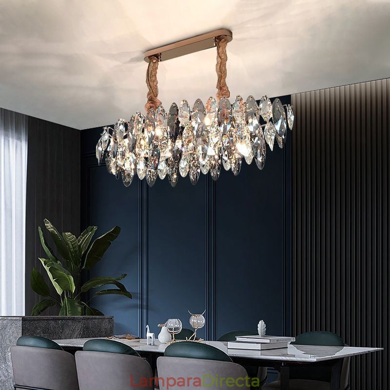 Lámpara colgante de lujo ligera para decoración del hogar, lámpara de araña de cristal para sala de estar