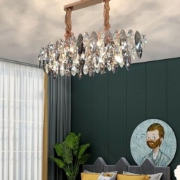 Lámpara colgante de lujo ligera para decoración del hogar, lámpara de araña de cristal para sala de estar