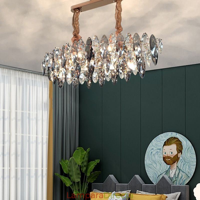 Lámpara colgante de lujo ligera para decoración del hogar, lámpara de araña de cristal para sala de estar