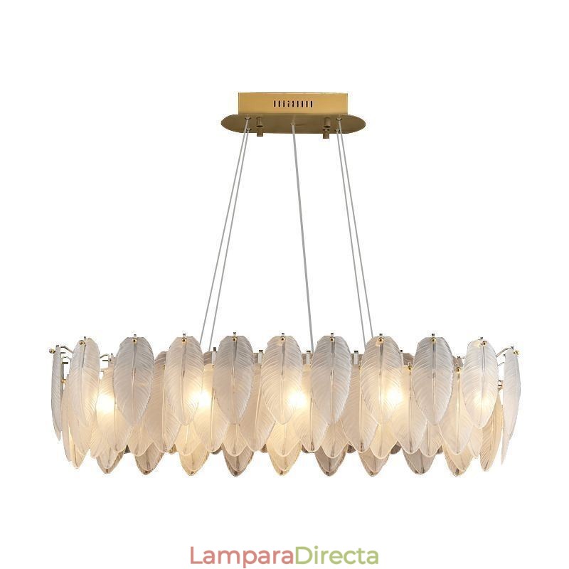 Lámpara colgante redonda de plumas de cristal artístico