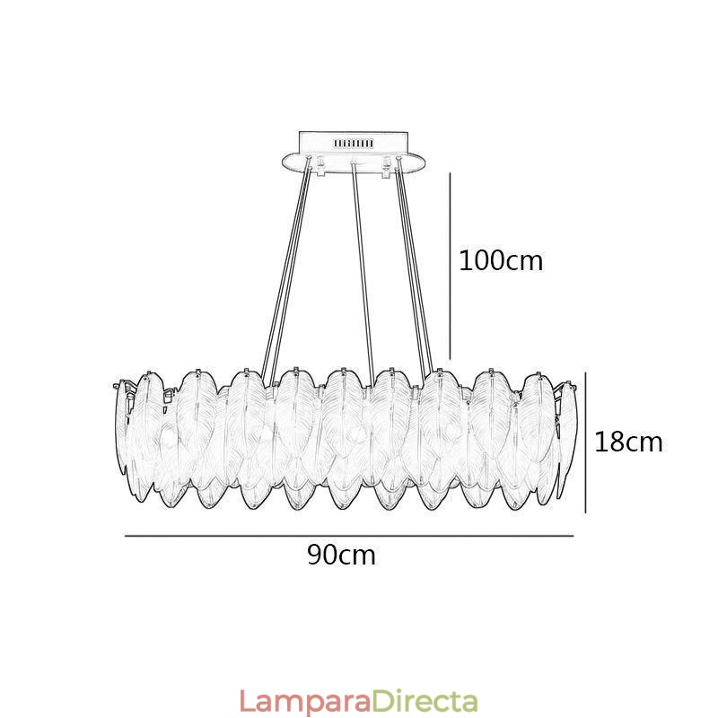 Lámpara colgante redonda de plumas de cristal artístico