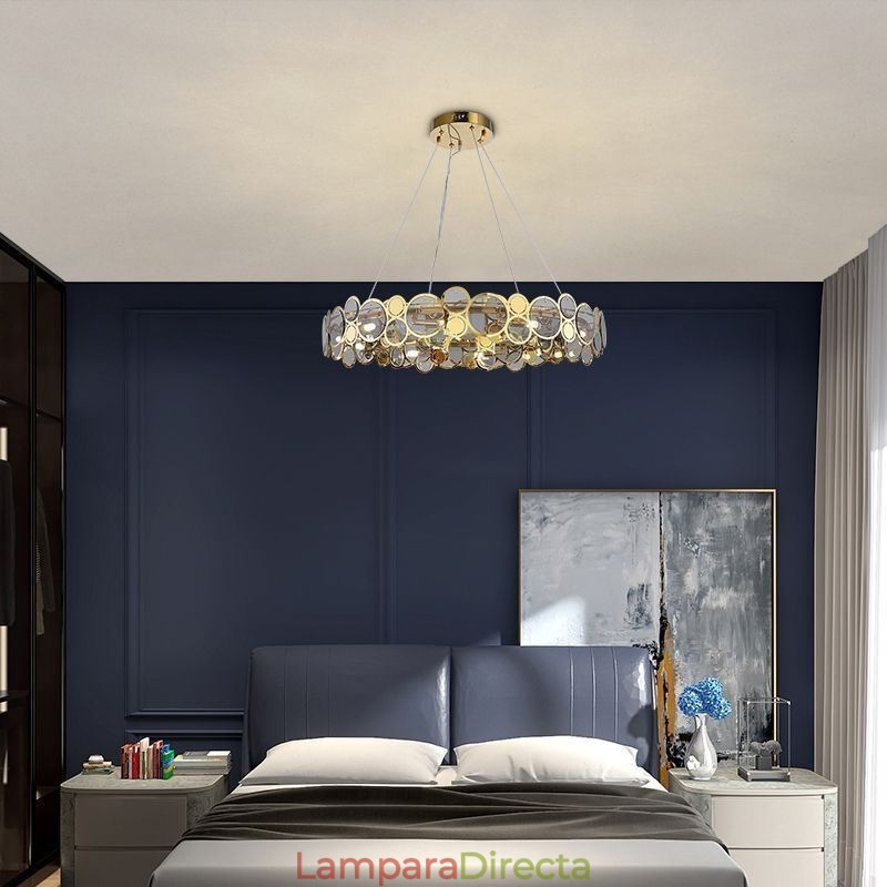 Lámpara colgante de cristal europea, luz creativa y de lujo.