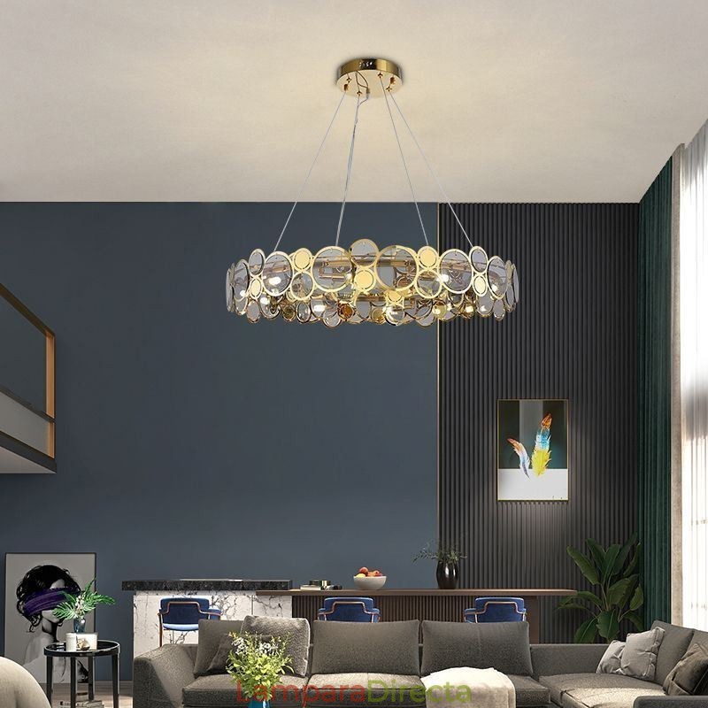 Lámpara colgante de cristal europea, luz creativa y de lujo.