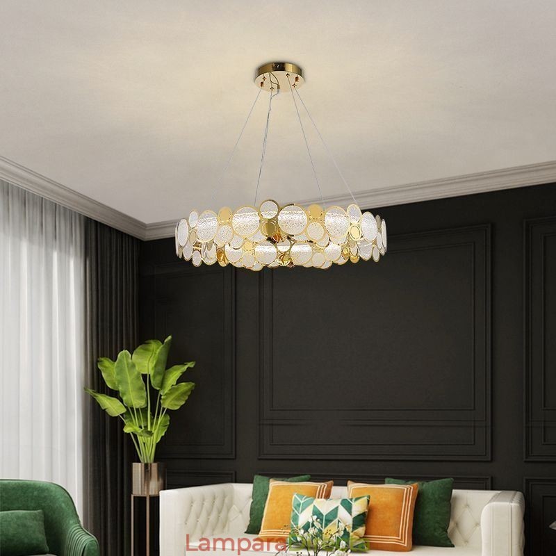 Lámpara colgante de cristal europea, luz creativa y de lujo.