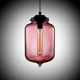 Lámpara colgante minimalista de hierro con diseño de botella, 1 luz