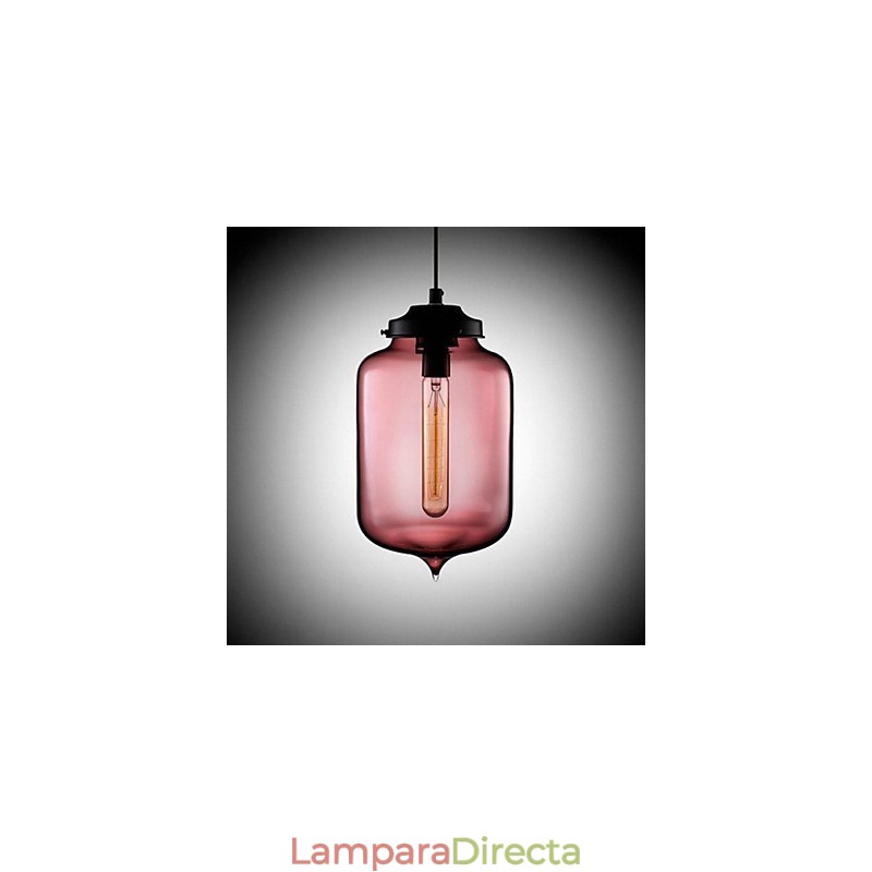 Lámpara colgante minimalista de hierro con diseño de botella, 1 luz