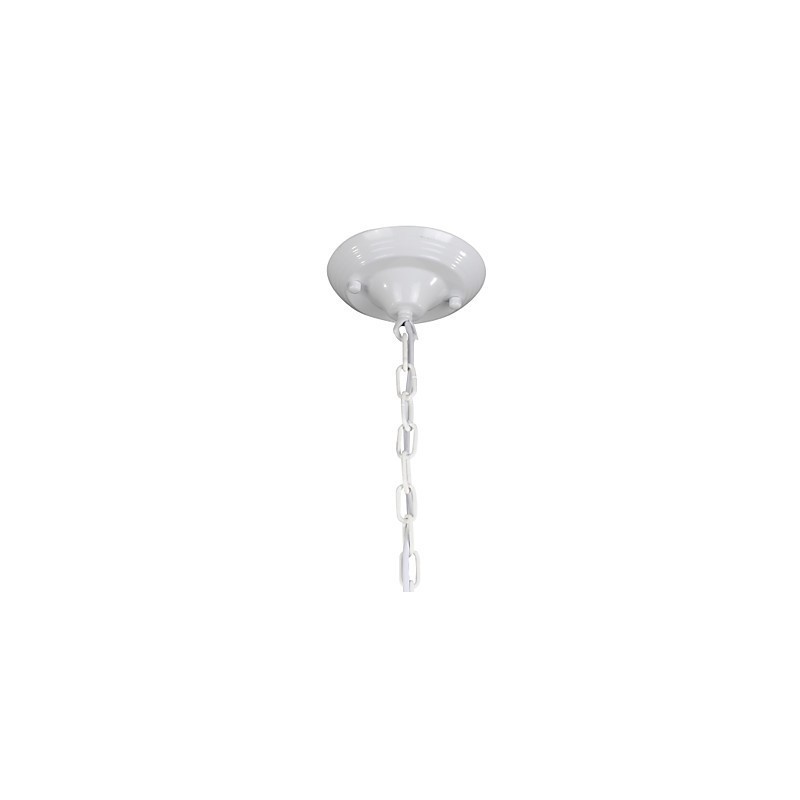 Lámpara de araña estilo mini Country Garage blanca + luces de cristal azul