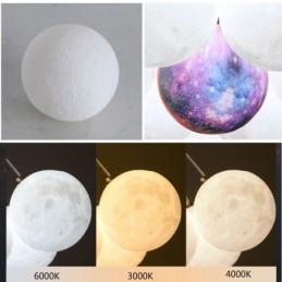 Lámpara colgante moderna con forma de burbuja de luna y bolas impresas en 3D