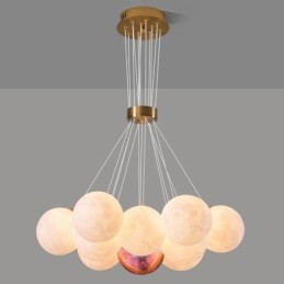 Lámpara colgante moderna con forma de burbuja de luna y bolas impresas en 3D