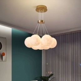 Lámpara colgante moderna con forma de burbuja de luna y bolas impresas en 3D
