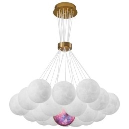 Lámpara colgante moderna con forma de burbuja de luna y bolas impresas en 3D