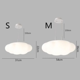 Lámpara colgante creativa de nube blanca