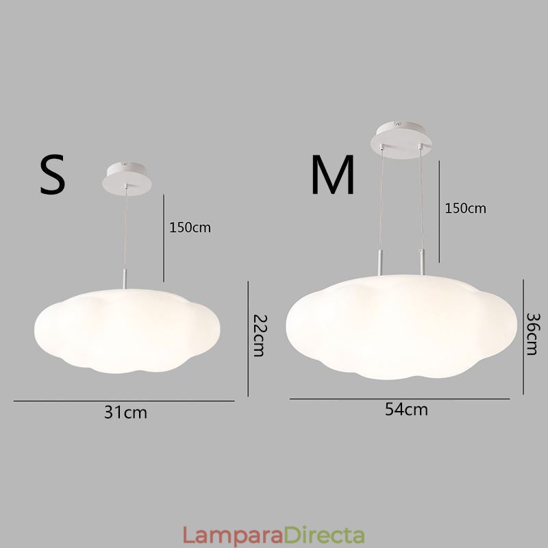Lámpara colgante creativa de nube blanca