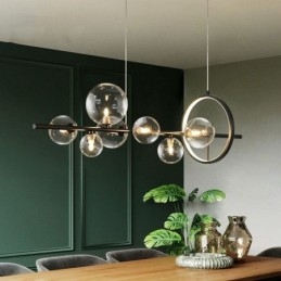 Lámpara colgante moderna de cristal con burbujas y bombillas G9